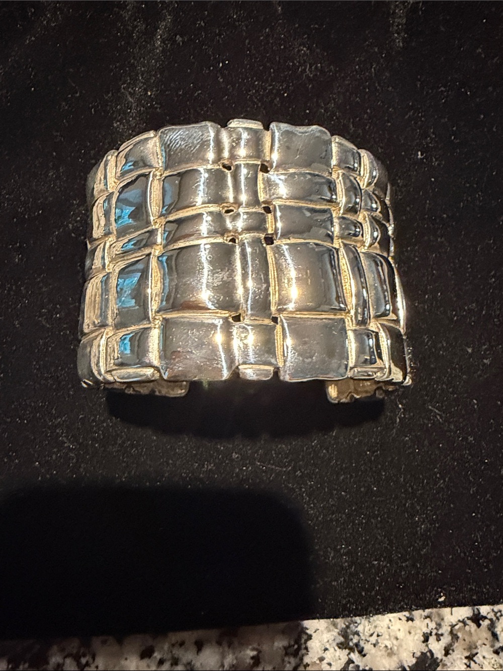 Asterisk 925 sterling basket cuff bracelet